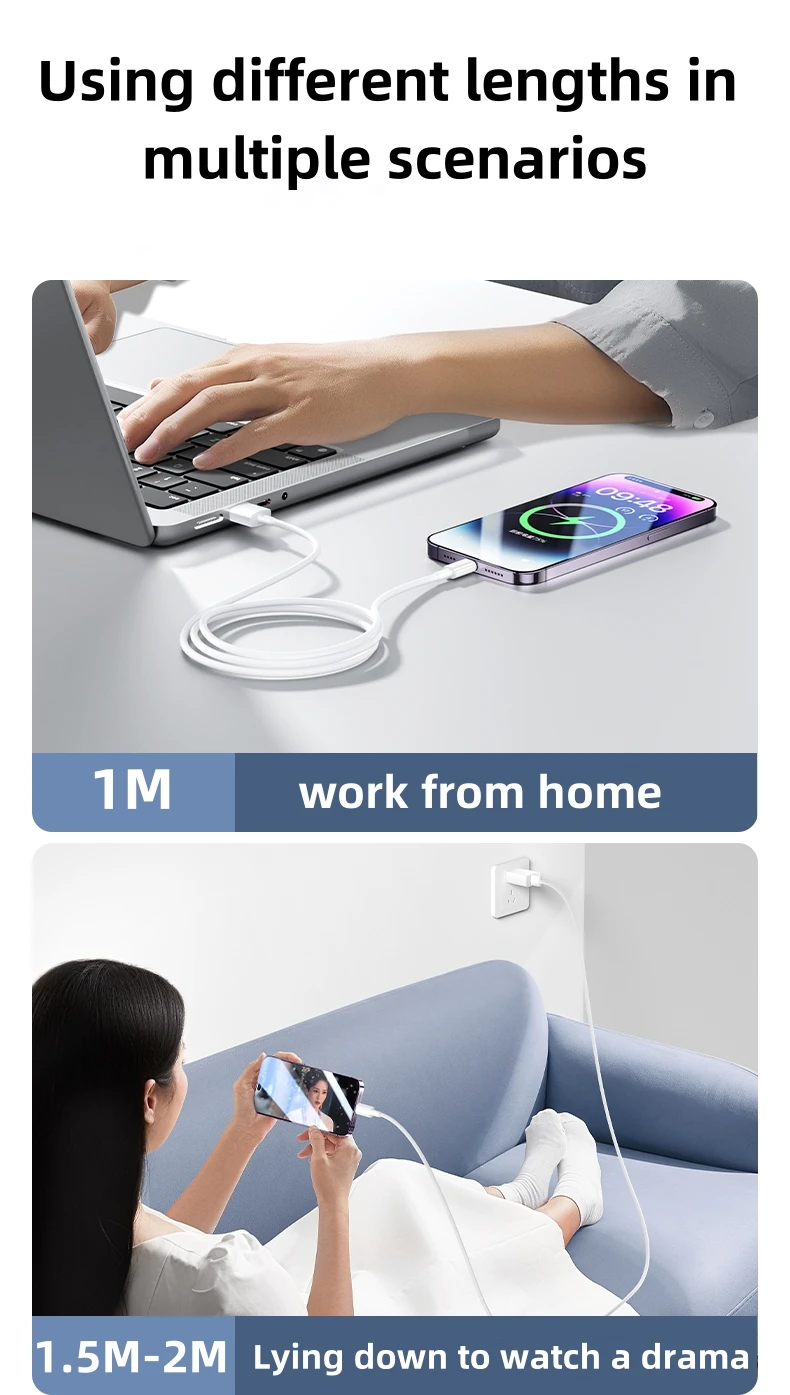 For Apple PD 20W Fast Charging USB C Cable For iPhone 14 13 12 11 Pro Max Plus XS Fast Charger Type C Data Line Cable