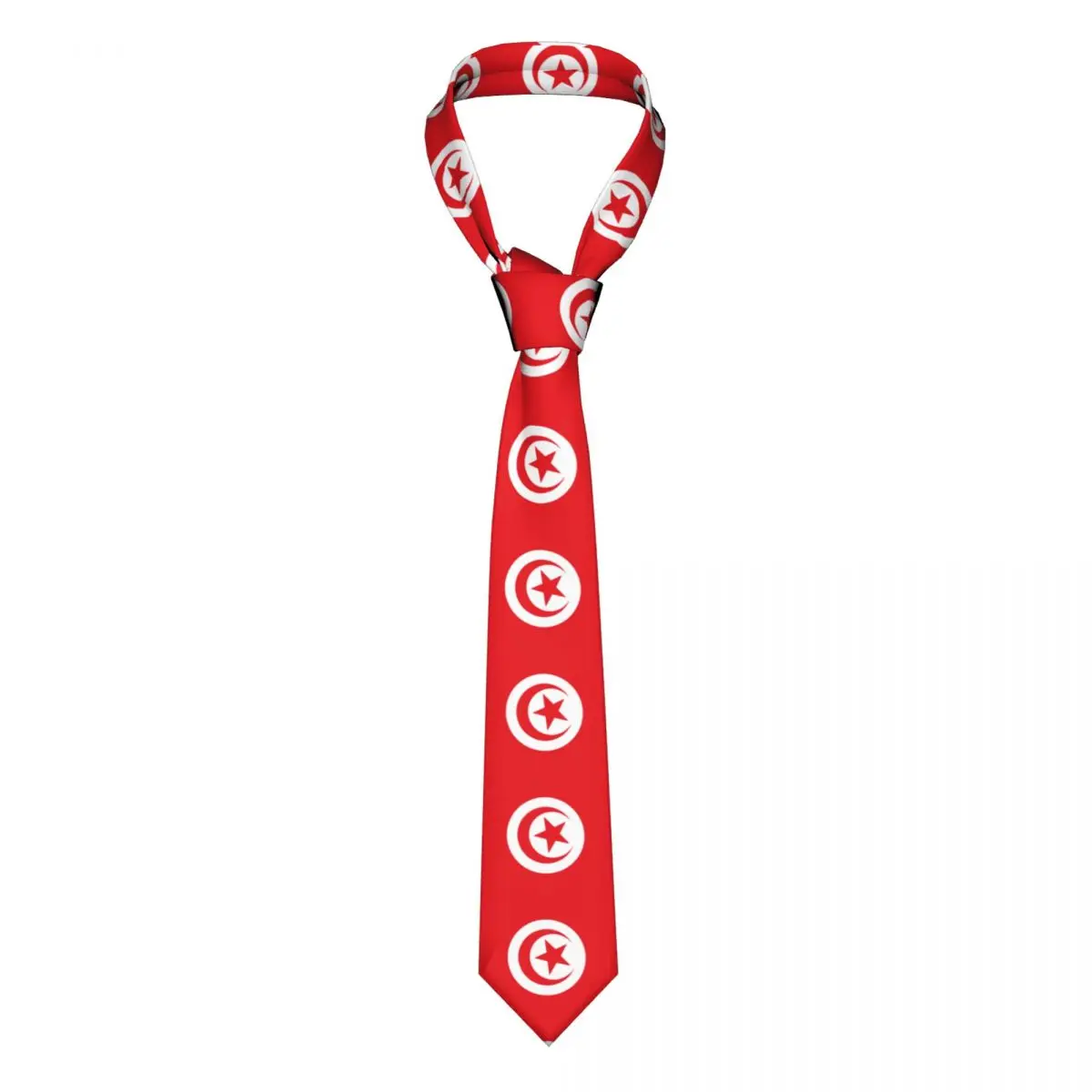 

Tunisian Flag Neckties Men Women Polyester 8 cm Neck Tie for Men Fashion Narrow Daily Wear Cravat Cosplay Props