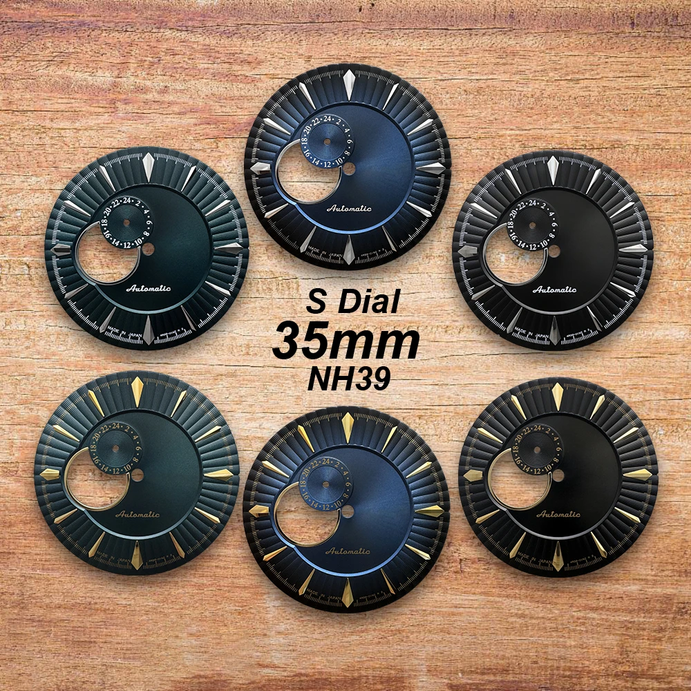 

35mm S Logo Cocktail Dial Fit NH39 Japan Movement High-Quality Hollow Out Watch Modification Accessories