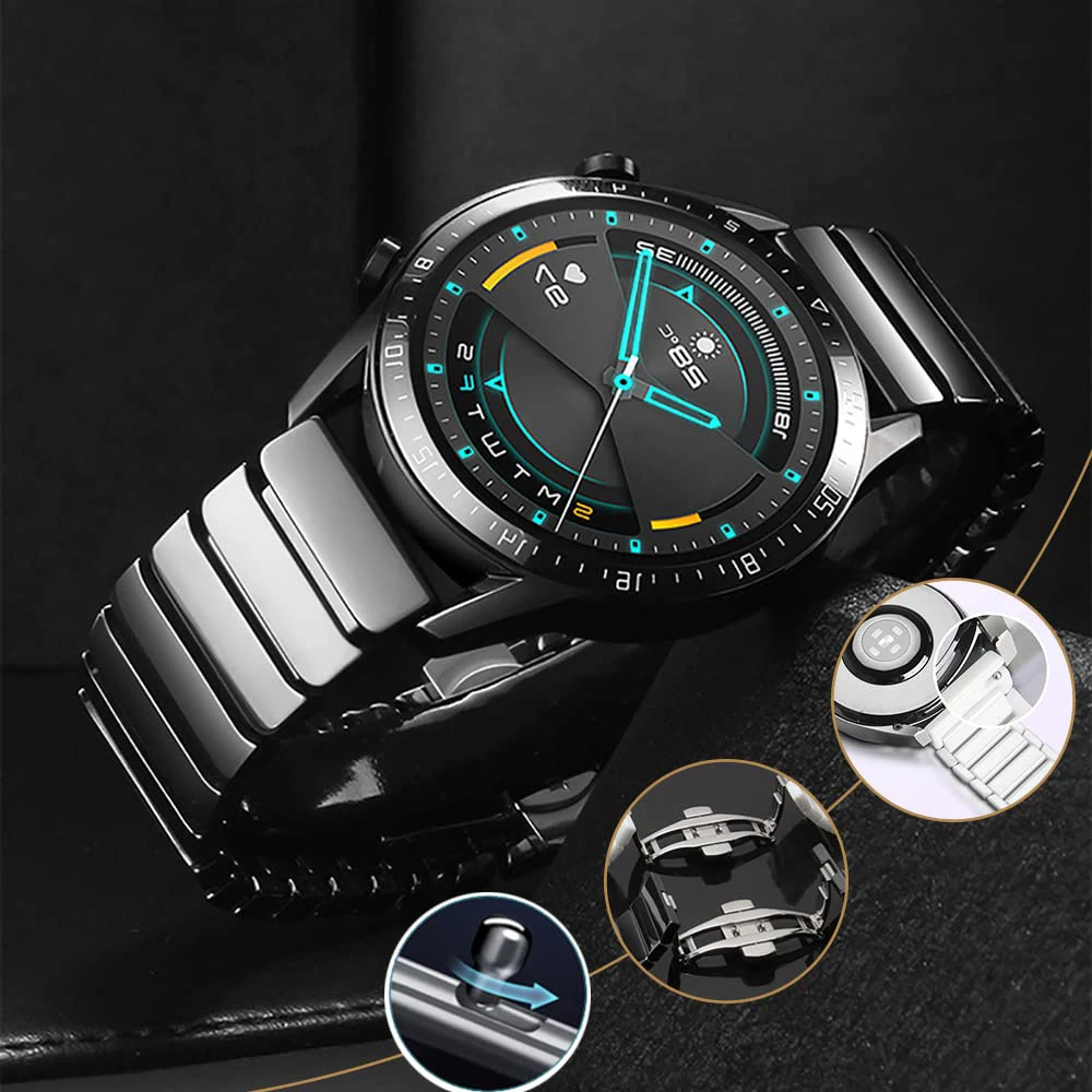 

Керамический ремешок 20 мм 22 мм для Samsung Galaxy Watch 4 5 6 40/42 мм 44/46 мм Pro Amazfit huawei huami garmin xiaomi ремешок для часов