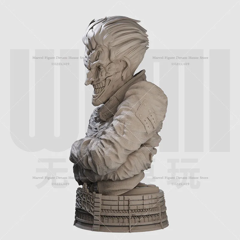 1/16 1/10 Scale DC The Joker Arkham Asylum Smile Mask Tragedy Life DIY Self-assembled GK 3D Resin Un-panited White Bust Doll