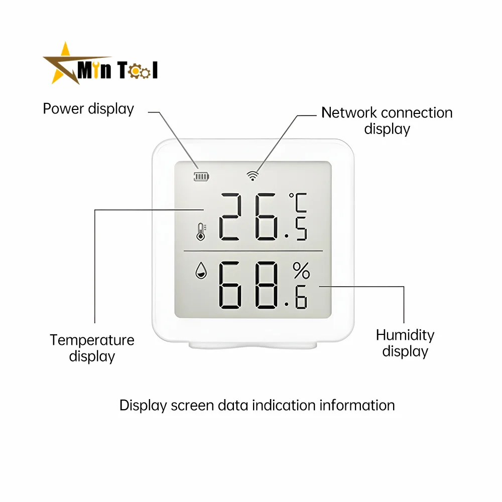 Tuya Smart WIFI Temperature and Humidity Sensor with LCD Screen Digital Display Wireless Thermometer Work for Alexa Google Home