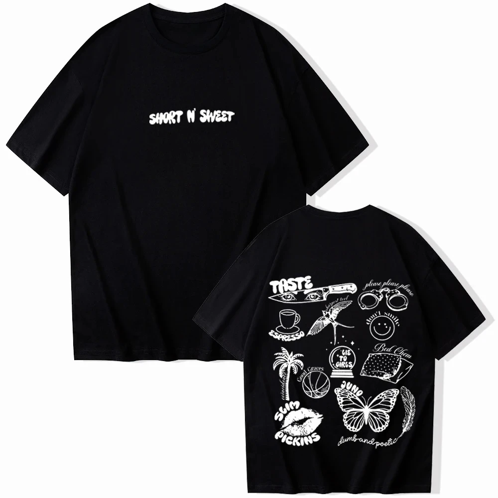 Harajuku-Stil Damen Rundhals-Grafik-T-Shirts Sabrina Carpenter Süßes T-Shirt Sabrina Carpenter Merch Ästhetische Kleidung