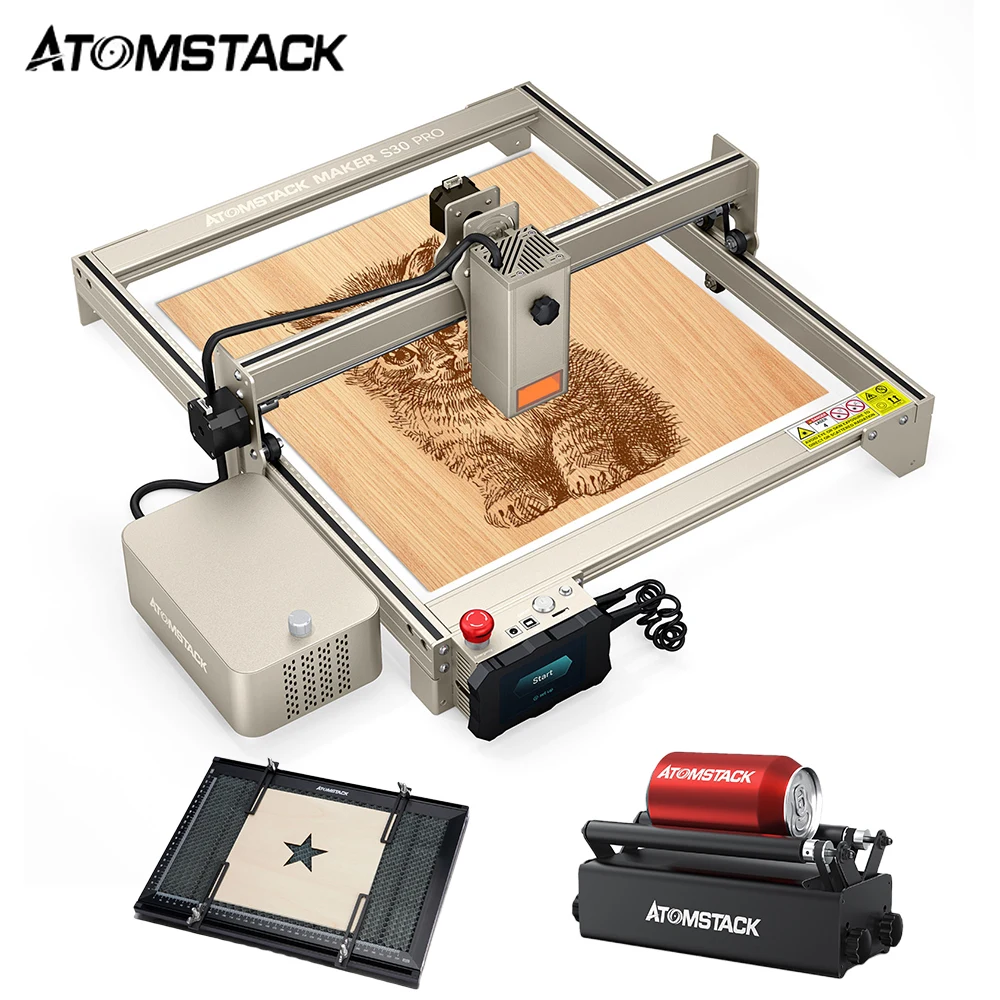 ATOMSTACK S30 PRO Laser Engraver Cutting Machine 33W Laser Output Power Engraver Eye Protection with roller and Honeycomb