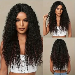 Long Curly Wavy Wig Synthetic Wig Beginners Friendly Heat Resistant Elegant For Daily Use Wigs For Women