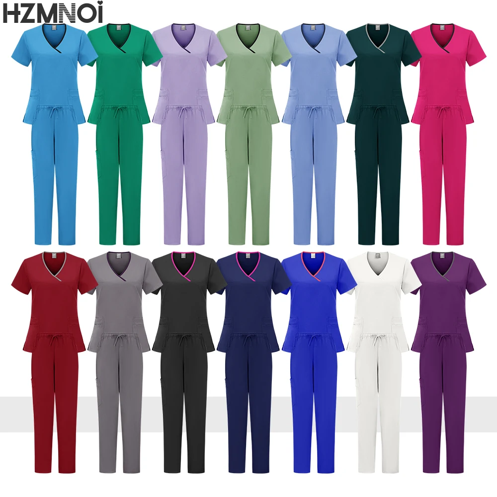 Uniforme médico para mujeres y hombres, traje médico quirúrgico, Tops y pantalones, accesorios para enfermeras, disfraz de médico de Hospital para mujeres