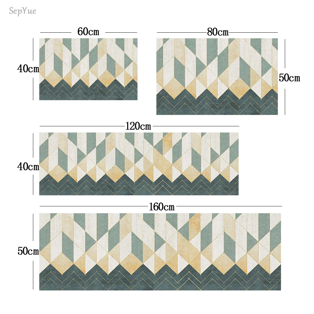 Rutschfeste Küchenmatte aus Kristallsamt, super saugfähige Fußmatten für die Küche, lange Teppiche, Badezimmer-Eingangstürmatte, Schlafzimmer, lange Teppiche – Detail 31