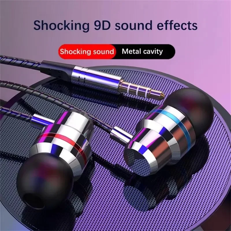 ZLRLMHY Metal Earphones High Quality Bass Noise Reduction Headphones In Ear Sport Earband With Microphone Formobile Phone