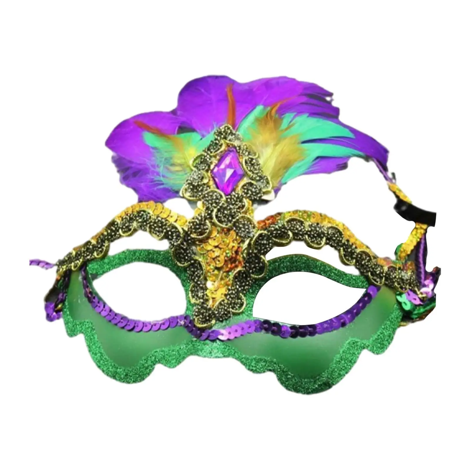 Feather Masquerade Mask for Fashion Shows Mardi Gras Reenactment Art Theater
