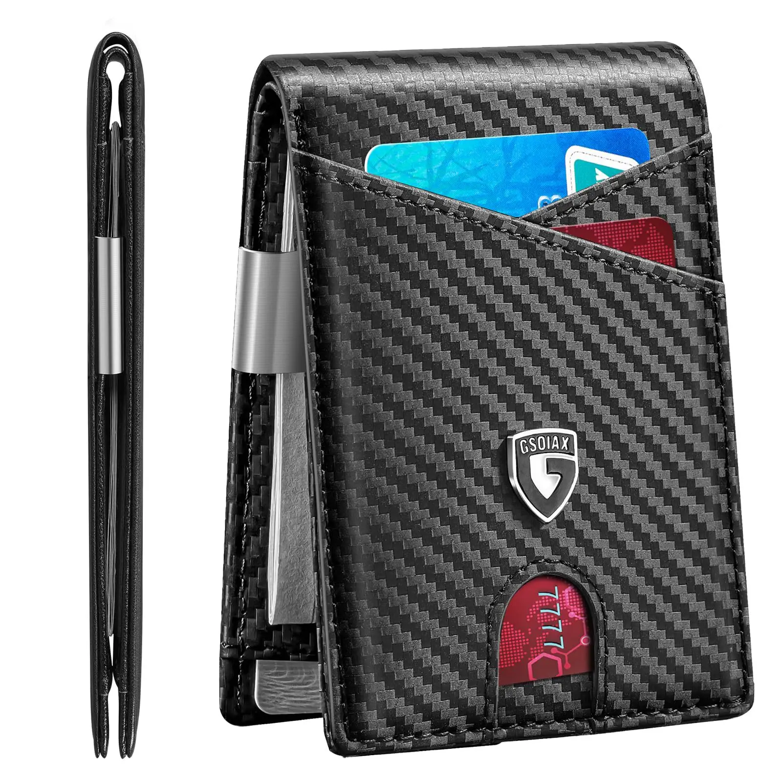 Men's Wallet Card Holder Large Capacity Card Holder Short Money Clip Money Clip rfid Carbon Fiber Wallet Lightweight Design