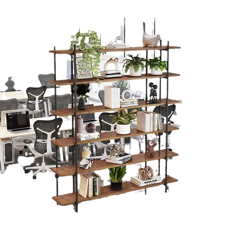

Household wrought iron multi-layer bookshelf shelf floor-to-ceiling storage bookcase small steel and shelf shelf study