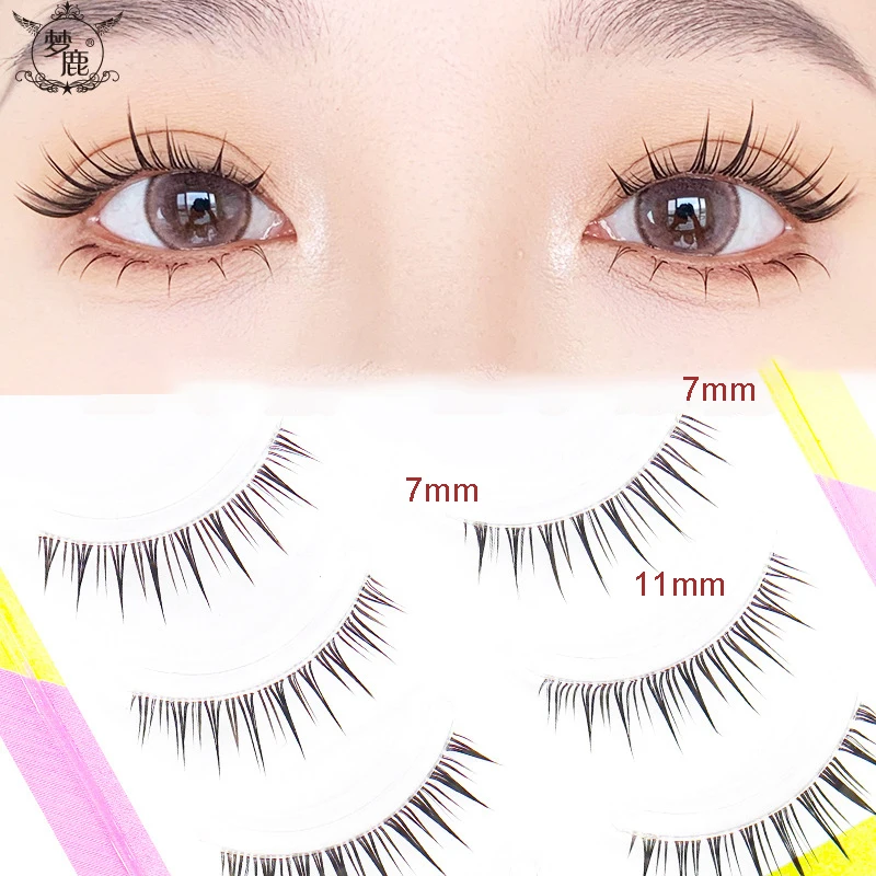 5 Pairs  W-1 False Eyelashes Little Devil 0.14mm Thin Transparent Stem Natural Comic Eyes Spiked Eyelashes Make Up