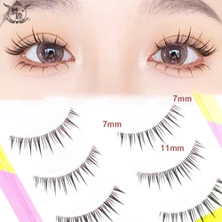 5 Pairs  W-1 False Eyelashes Little Devil 0.14mm Thin Transparent Stem Natural Comic Eyes Spiked Eyelashes Make Up