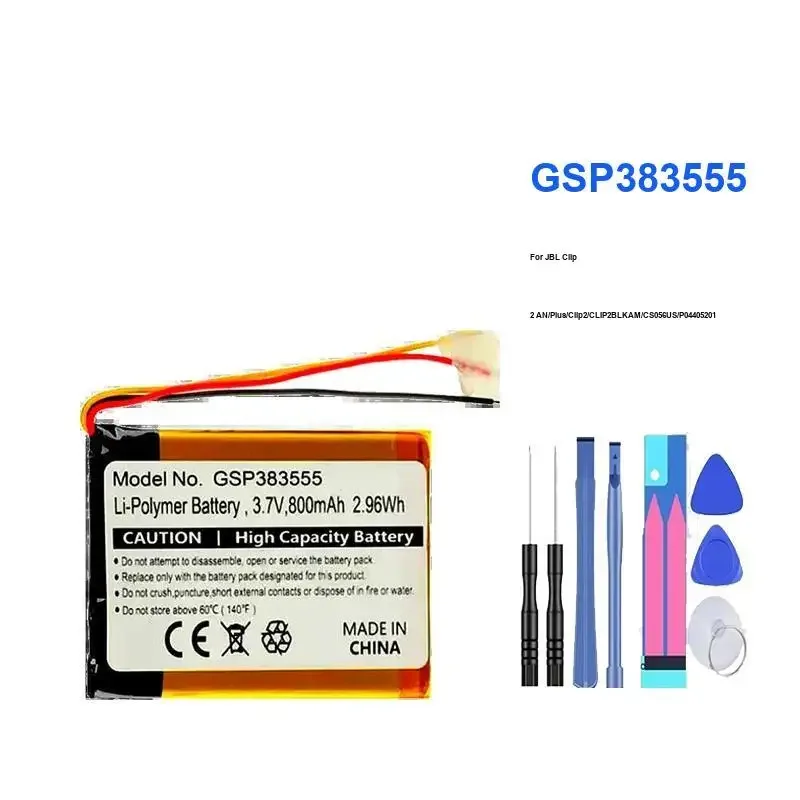 Portable Bluetooth Speaker Battery GSP383555 800Mah For Jbl Clip 2 AN Plus CLIP2BLKAM CS056US P04405201