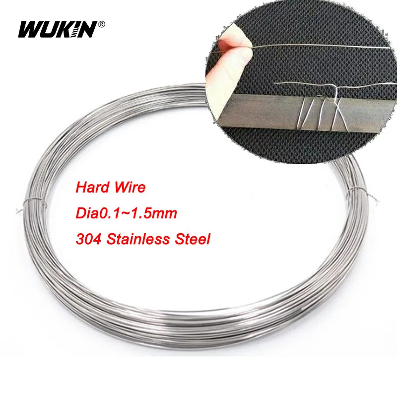 

5/10M Hard 304 Stainless Steel Wire Rust Prevention Single Strand Wire For Handmade DIY Diameter 0.1-1.5mm