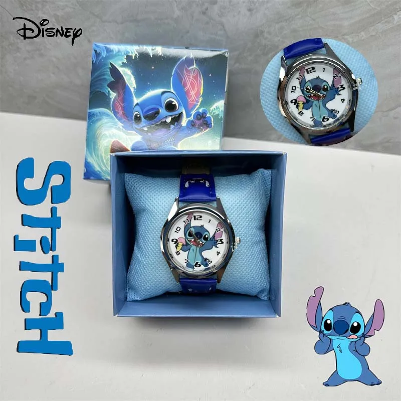 Anime Disney Stitch Dolls Watch Cartoon Leather Children Watches Boys Girl's Watches Kids Toys Belt Watch Christmas Gifts