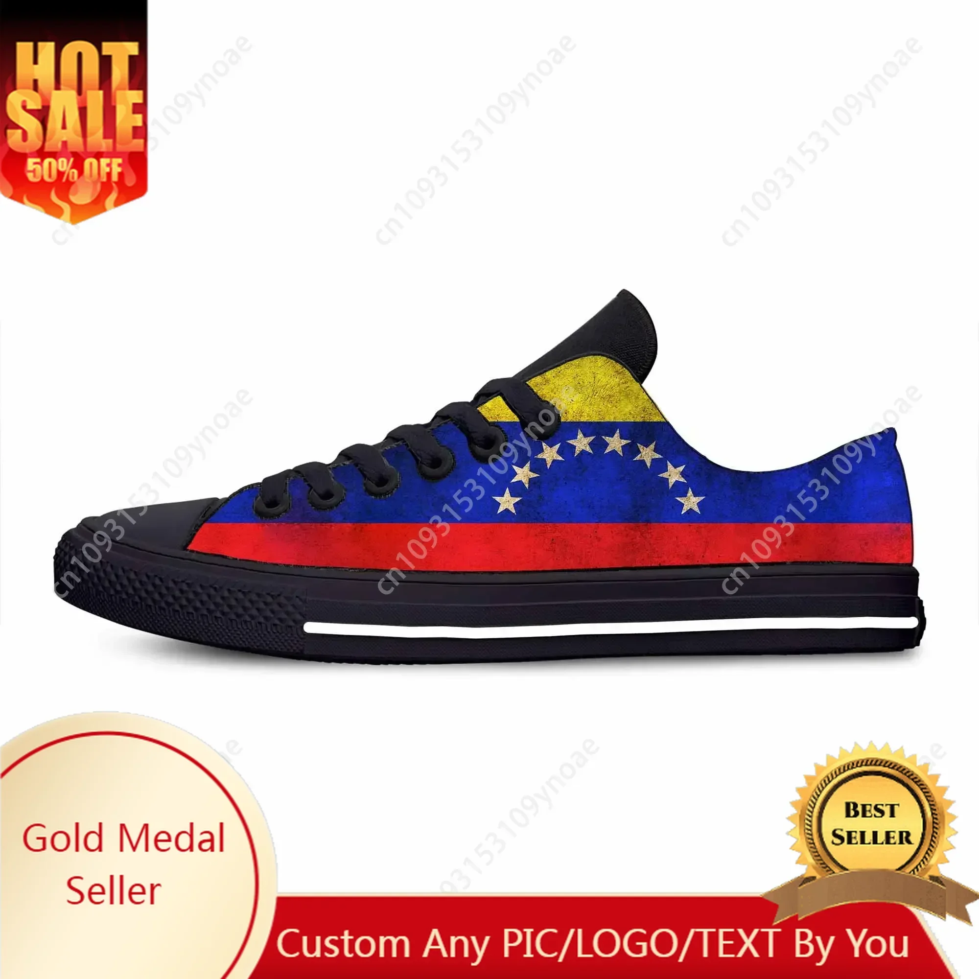 

Venezuela Venezuelan Flag Patriotic Pride Fashion Casual Cloth Shoes Low Top Comfortable Breathable Custom Men Women Sneakers