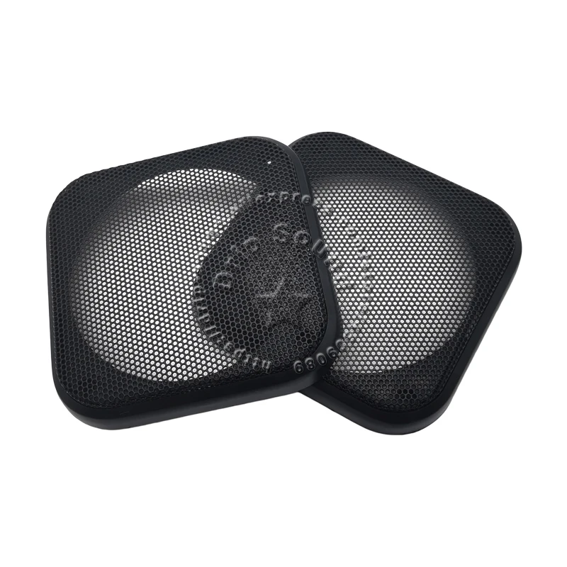 Cubierta cuadrada para parrilla de altavoz de 4 pulgadas, malla metálica circular decorativa de plástico para Audio de coche, red de protección, 108x108mm
