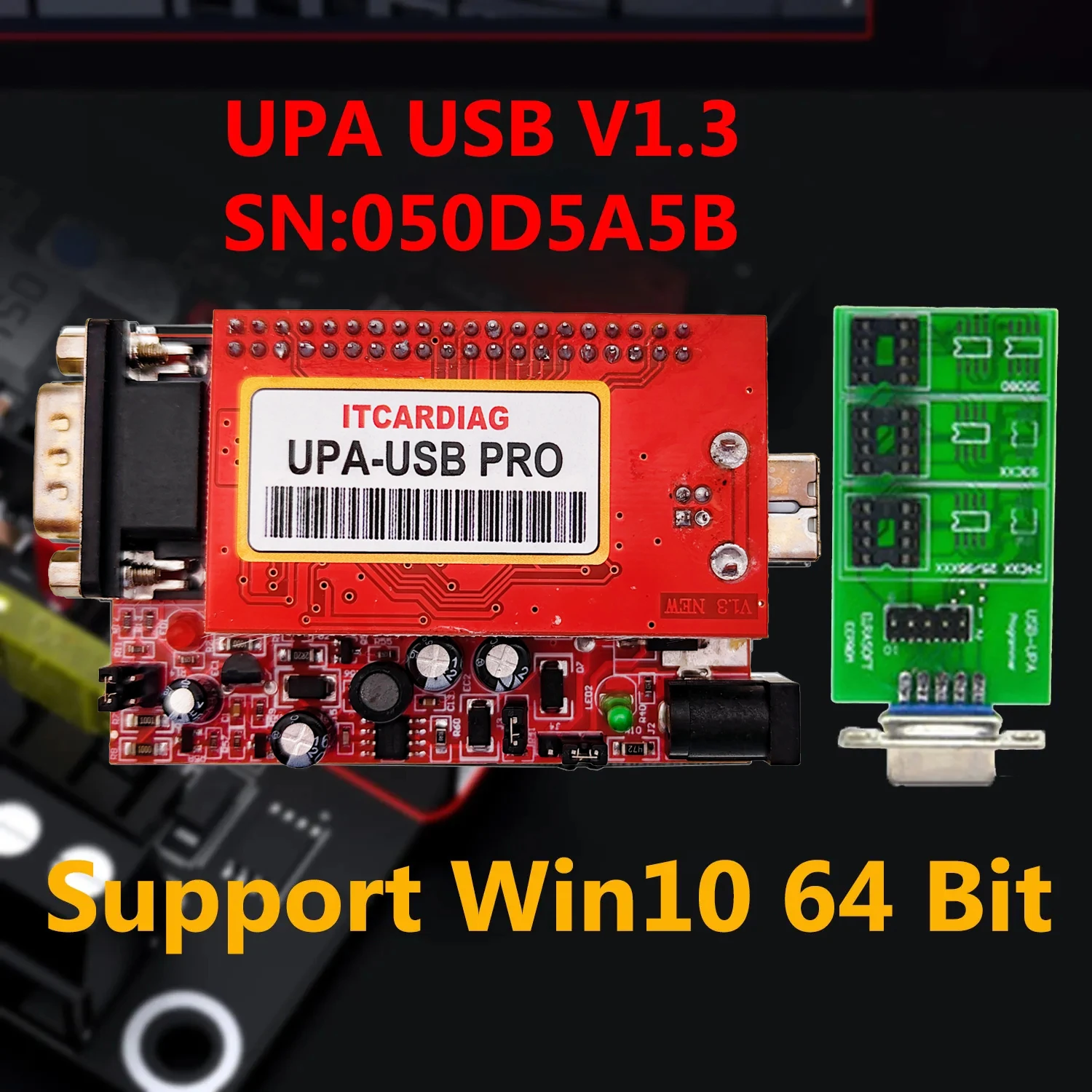 SN:050D5A5B V1.3 UPA-USB Programmer with Eeprom Adapter SOP8 SOIC8 Clip for Windows 10 64Bit with NEC Functions ECU Chip Tunning