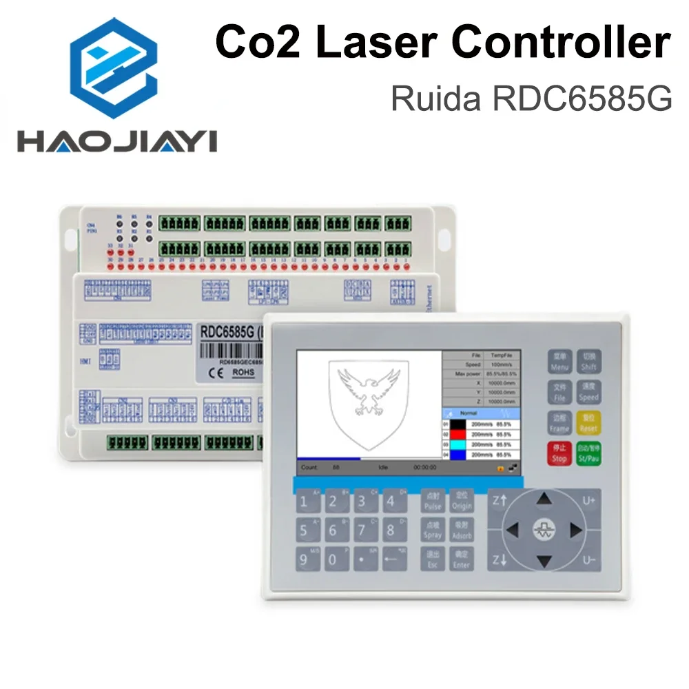 

HAOJIAYI Ruida RDC6585G Controller 8-axis CO2 motion controller Controller system for CO2 laser engraving and cutting machines