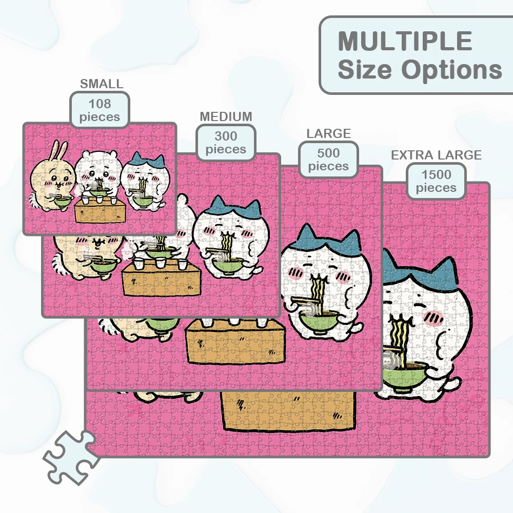 친구와 함께 치이카와 직소 퍼즐 만화 산리오 캐릭터 국수 먹기 대형 성인 직소 독특한 디자인 재미있는 가족 게임 퍼즐