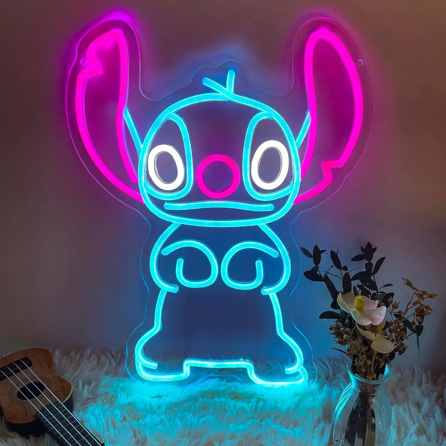 

Disney Stitch LED Neon Sign for Bedroom Living Room Bar Party Home Decor Creates Romantic Cozy Atmosphere Wall Art Lighting Gift