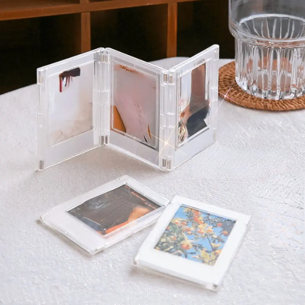 Mini Photo Frame Acrylic Transparent Magnetic Picture Frames Magnet Design Acrylic Card Display Stand Refrigerator Magnet