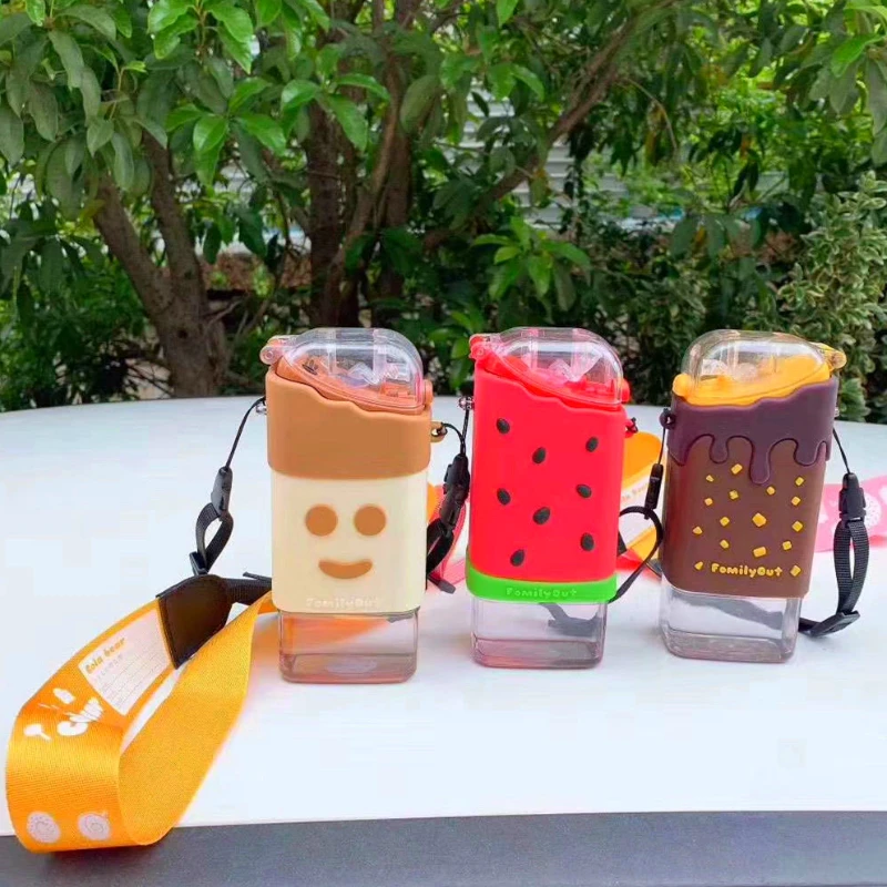 Creative Kids Drinking Cup Cute Cartoon Water Bottles Straw Children Bottle Children Sports Bottle Cup with Straw Cup Baby Cup