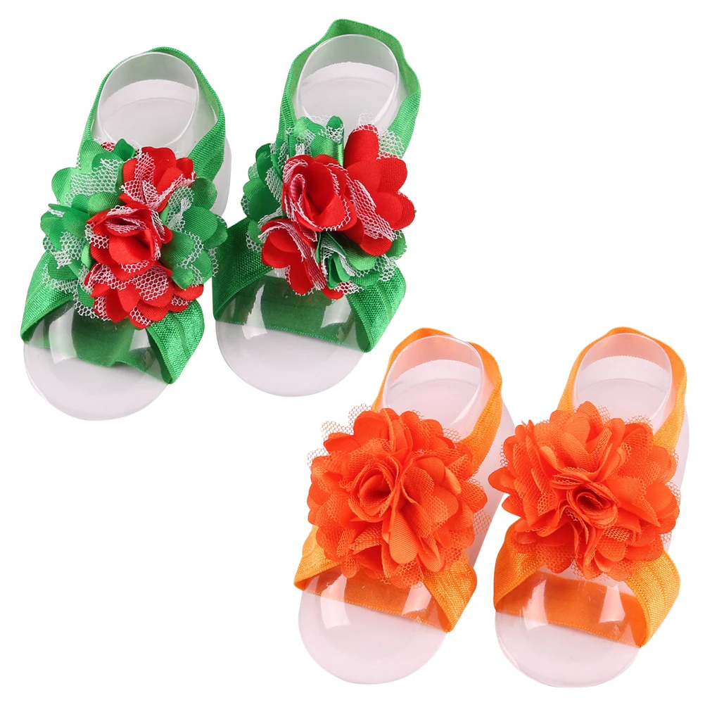 

8 PCS Hair Accessories Foot Strap Set Baby Ties Sandals Bands Girls Barefoot Flower
