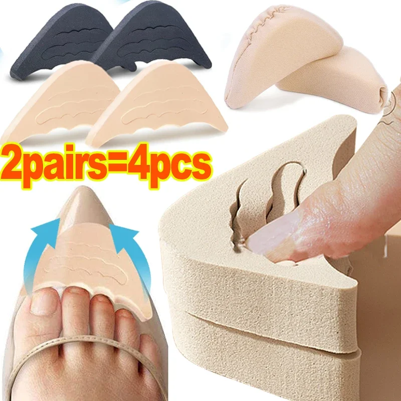 Zehenstopfen, weicher Schwamm, halbe Einlegesohlen, wiederverwendbare Zehenfüller-Einsätze für Schuhe, verstellbare, zu große Fußstützen-Pads, Unisex-Schuheinlagen