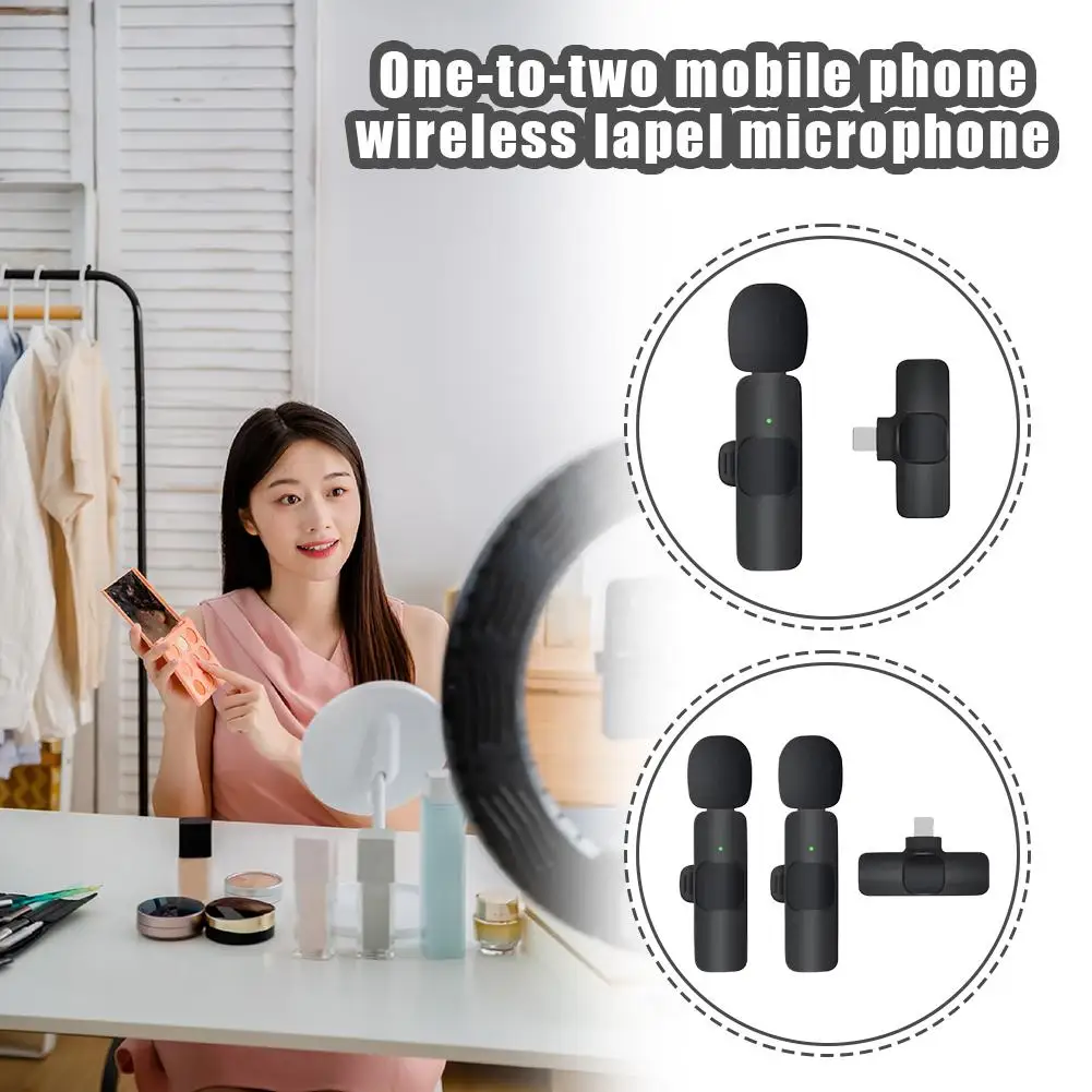 ميكروفون لافالير لاسلكي واحد إلى اثنين، ميكروفون بودكاست بمشبك لتسجيل البث، ملحقات التوصيل والتشغيل #3