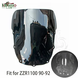 Fit For ZZR1100 1990 1991 1992 Clear Black Motorcycle Windshield Windscreen Fit for ZX-11 ZX 1100 ZZR 1100 C ZX1100 ZX11