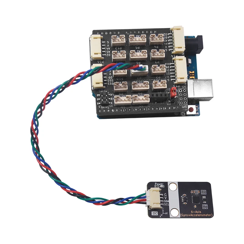 Moduł czujnika żyroskopu 6-osiowego MPU6050 z interfejsem PH 2.0 jest kompatybilny z Arduino i obsługuje programowanie mieszane. — zdjęcie produktu 4