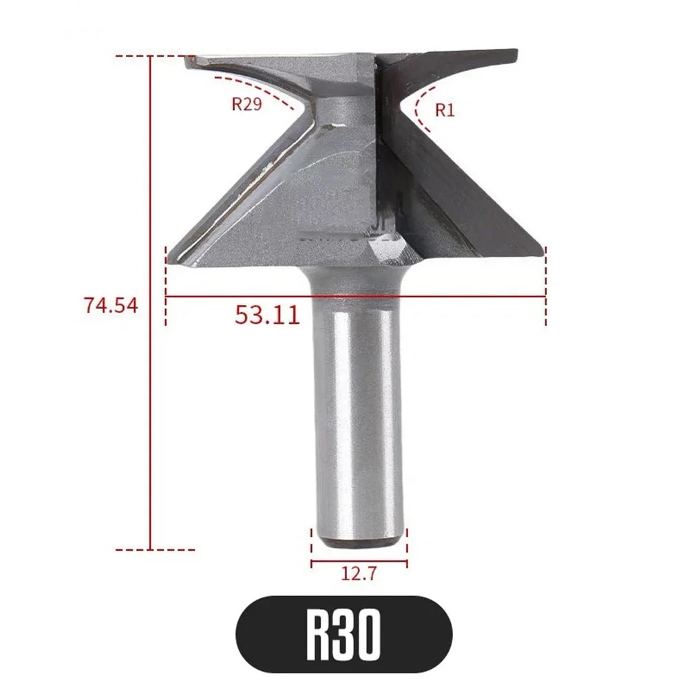 1pc R18/R30 1/2-inch Shank Woodworking Router Bit Aluminum Alloy Milling Cutter For Bending Wood Boards Woodworking Tool