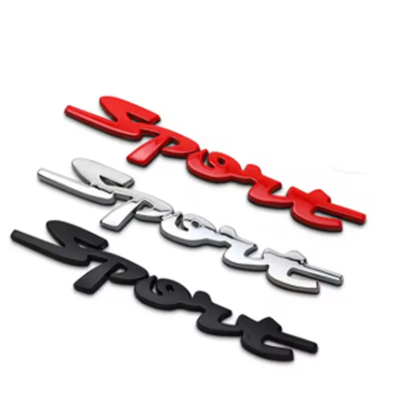 Metal 3D Chrome Car Trunk Auto body Racing Sport Word Letter Sticker Water Proof Logo Emblem Badge Decal Sticker Car Accessories view 2