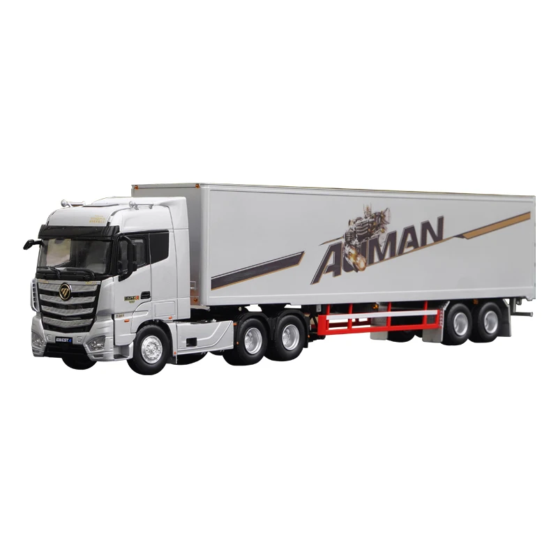 High Quality Original Factory 1:36 Foton Auman Est-a Diecast Container Truck Model for Gift, Toys