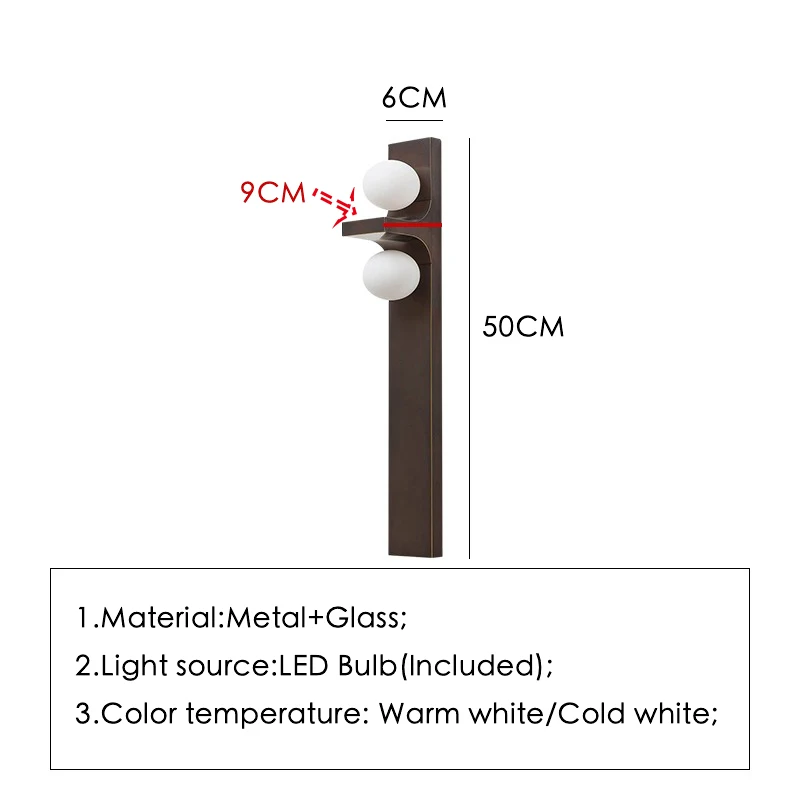 Lámpara de pared larga de Metal cepillado, candelabro de calidad al lado de la luz, decoración del hogar, minimalista, creativo, doble cabeza,