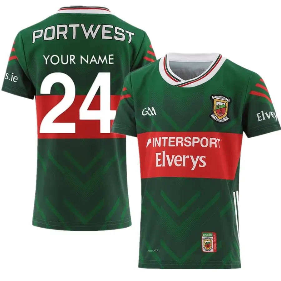 2025 Mayo GAA Home Jersey 2025/2026 Mayo GAA Mens Rugby Kids Jersey Size: 16-26-S-3XL ( Print name and number )