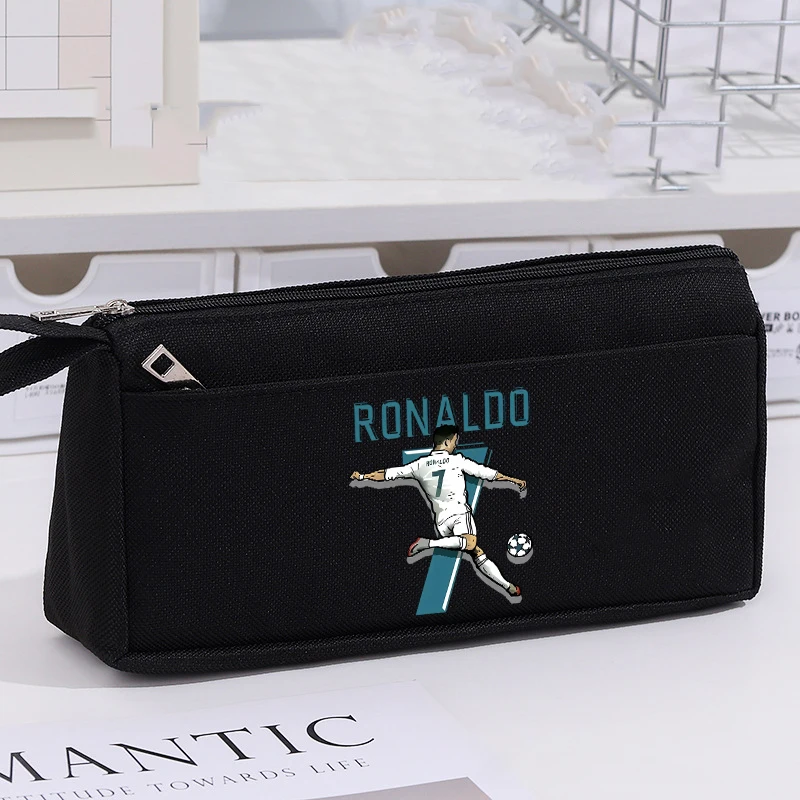 CR7 연필 케이스 만화 축구 스타 로날도 대형 펜 가방 패션 소년 소녀 연필 가방 학교 문구 용품 선물 신규 썸네일 2