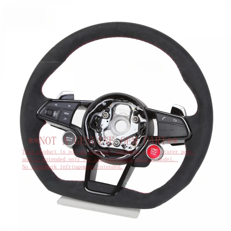 For Audi Steering Wheel Horn Cover R8 TT TTS Alcantara Multi Function One Touch Start Custom Horn Shell Decorative Cover