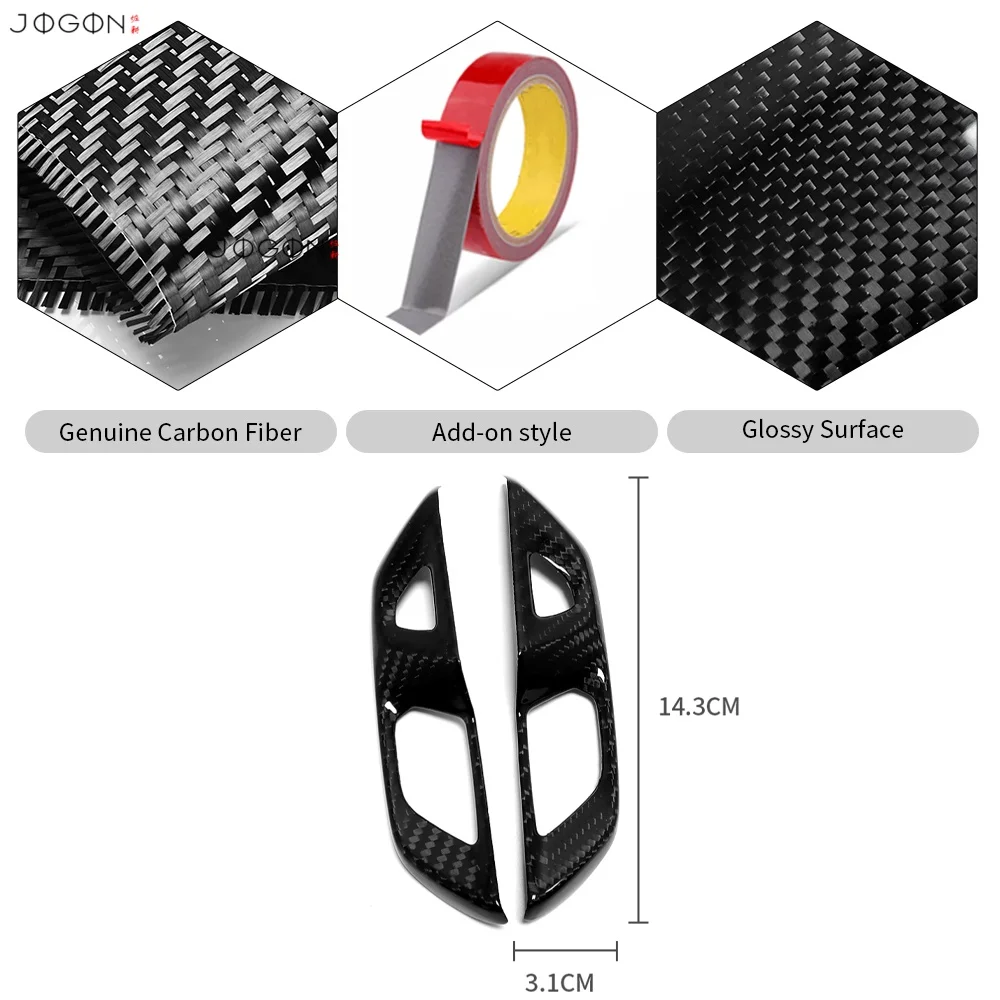 100% Real Dry Carbon Fiber Automotive Interior Door Lock Cover Protective Trim Accessories For Chevrolet Corvette C8 2020+ view 3