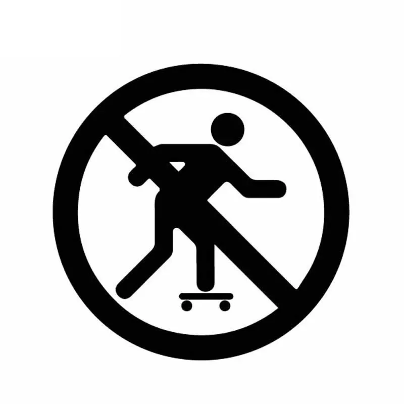 

Skateboard Teenager Skateboard Prohibition Sign Decals Car Decoration Personality Pvc Waterproof Decals Black/white, 15cm*15cm