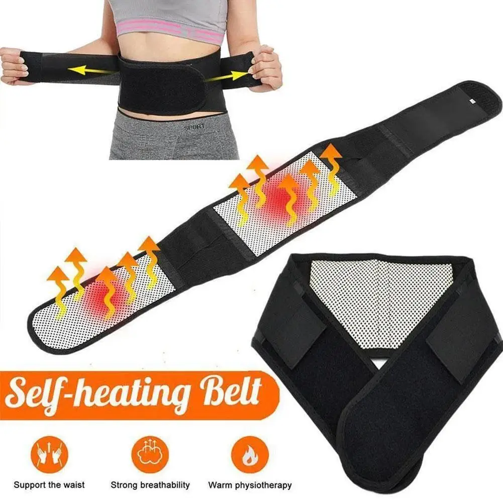 Back Waist Support Belt Adjustable Tourmaline Self Heating Magnetic Therapy Lumbar Brace Massage Band Health Care