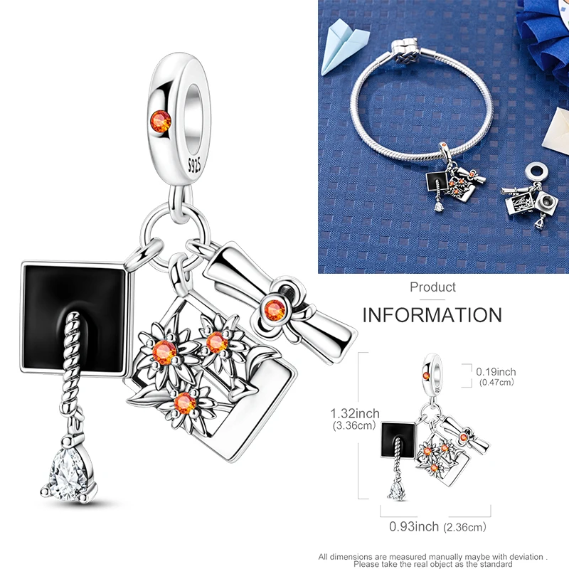 Katzen- und Sonnenblumen-Charm aus 925 Sterling Silber, gelbe Blume, Sonnenblume, Hausperlen, passend für Original-Armreifen, Damen-DIY-Schmuck – Detail 9
