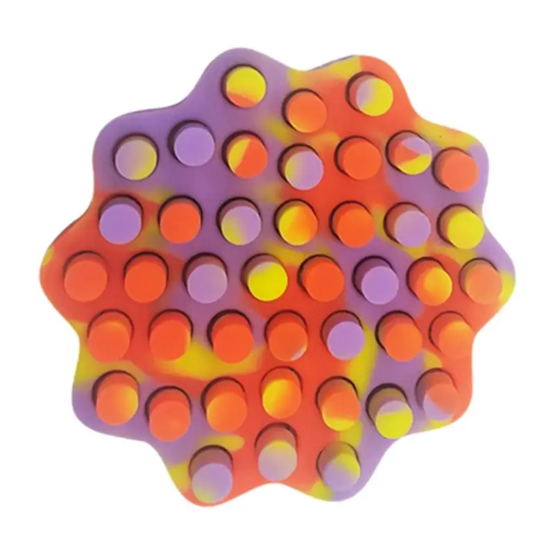 

Push Bubble Fidget Squeeze Toy Children's Rainbow Silicone Needle Toy Desktop Educational Decompresion Pinch Stress Relief Toys