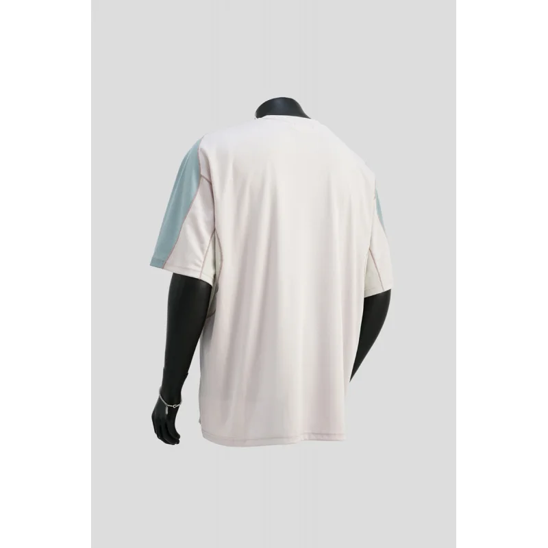 

Свободная мужская футболка с короткими рукавами с цветными блоками, модный, свободный, эластичный, дышащий, летний спортивный дизайн, топ