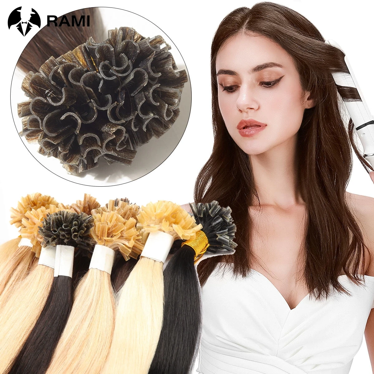 

Women U Tip Hair Extension Natural Human Hair Extensions Remy Fusion Hair Nail Hair Capsules Bonded Keratin Hair 0.8g/Strands