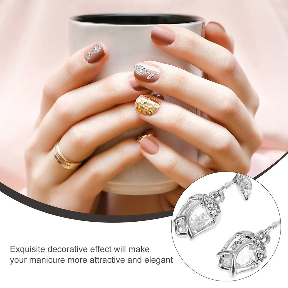 

2Pcs Nail Art Rose Decoration Creative Delicate Design DIY Nail Crafting Decor Suitable for Natural Artificial Nails