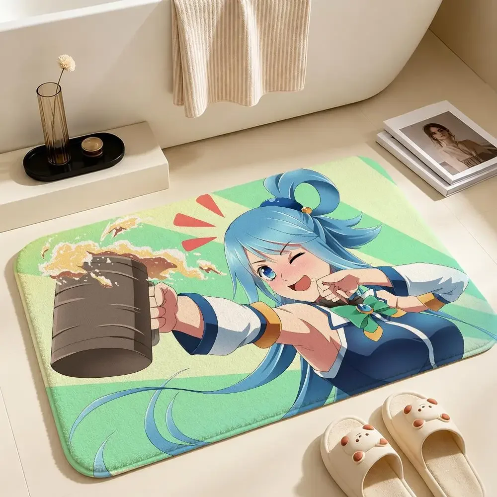 Konosuba God's Blessing on This Wonderful World Floor Mat Soft Non-Slip Bath Mat, Bedside Carpet, Absorbent Doormat for Home