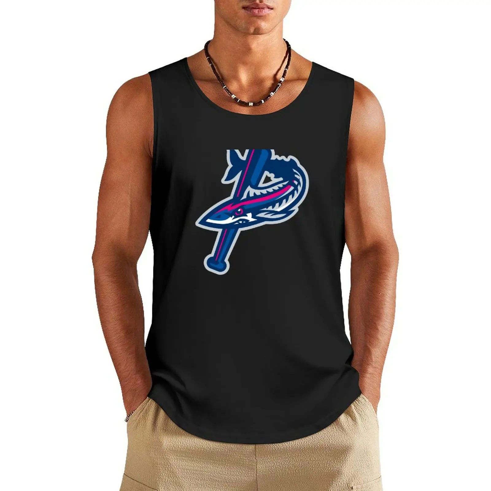 Cool Pensacola Blue Wahoos Icon Tank Top gym fitness men gym clothing bodybuilding men